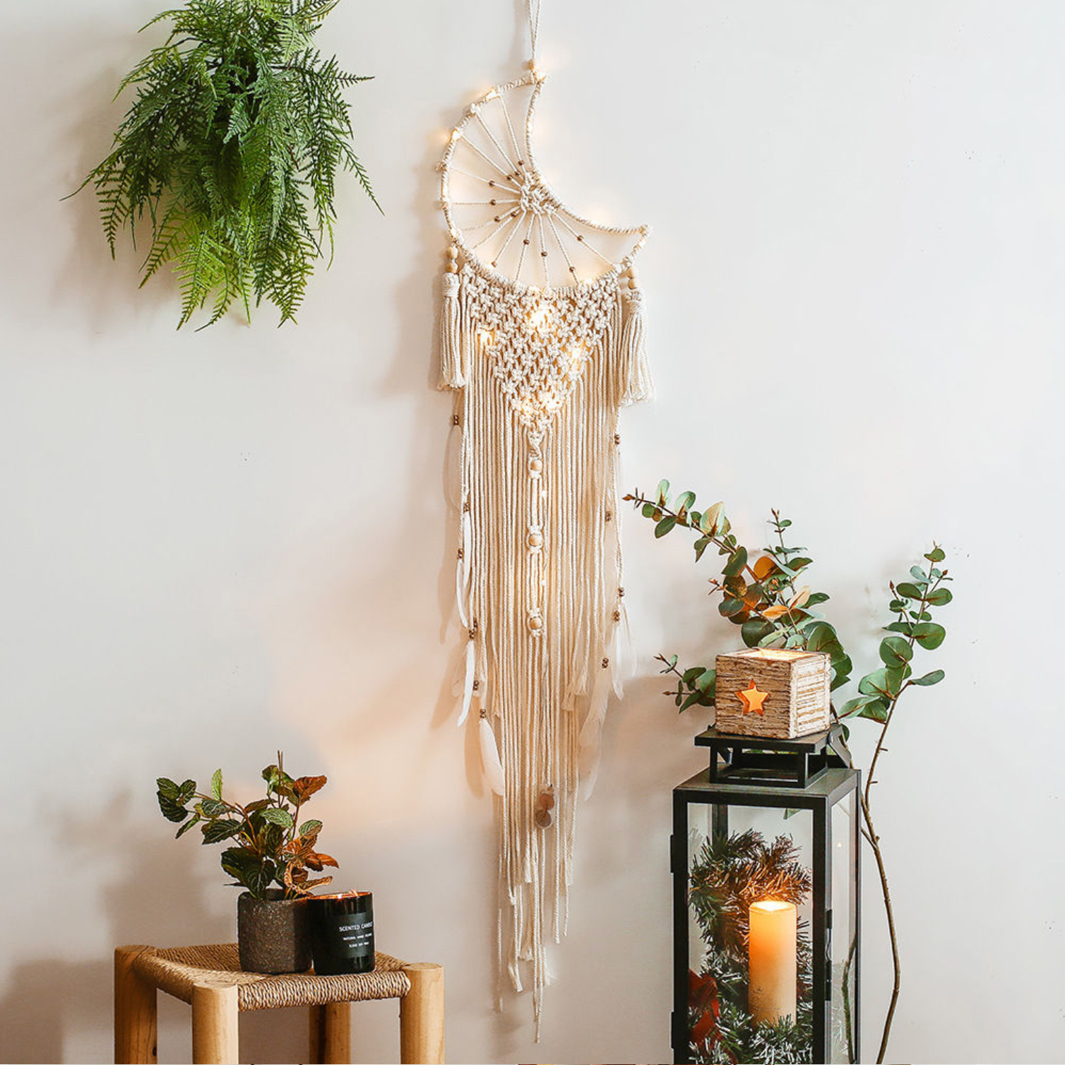 Moon Macrame Wall Hanging  Dreamcatcher