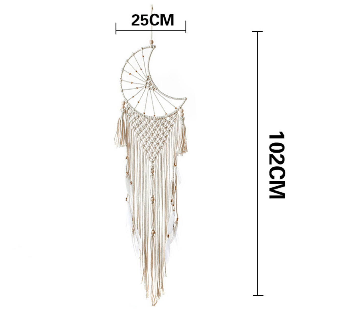 Moon Macrame Wall Hanging  Dreamcatcher