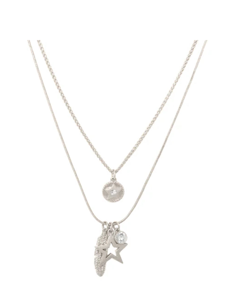 Feather + Star Layered Necklace