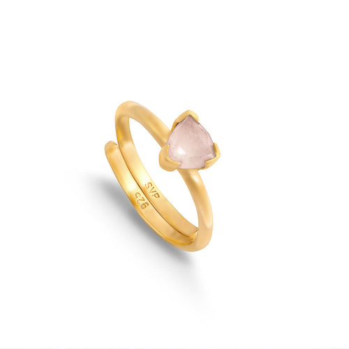 Audie Rose Quartz Gold Ring