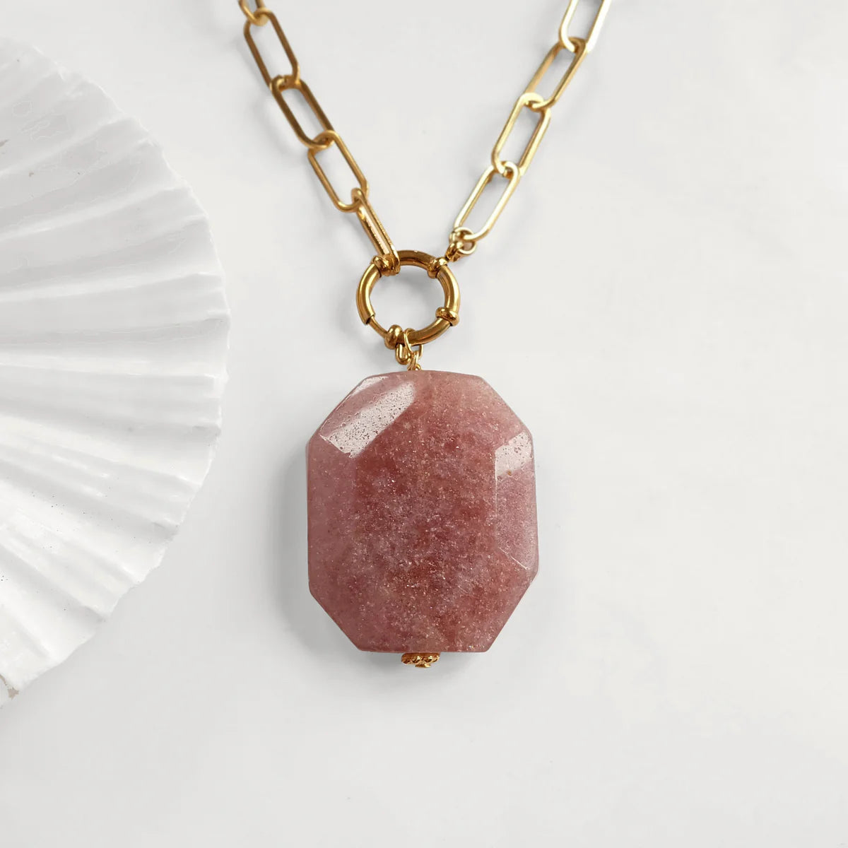 Strawberry quartz necklace