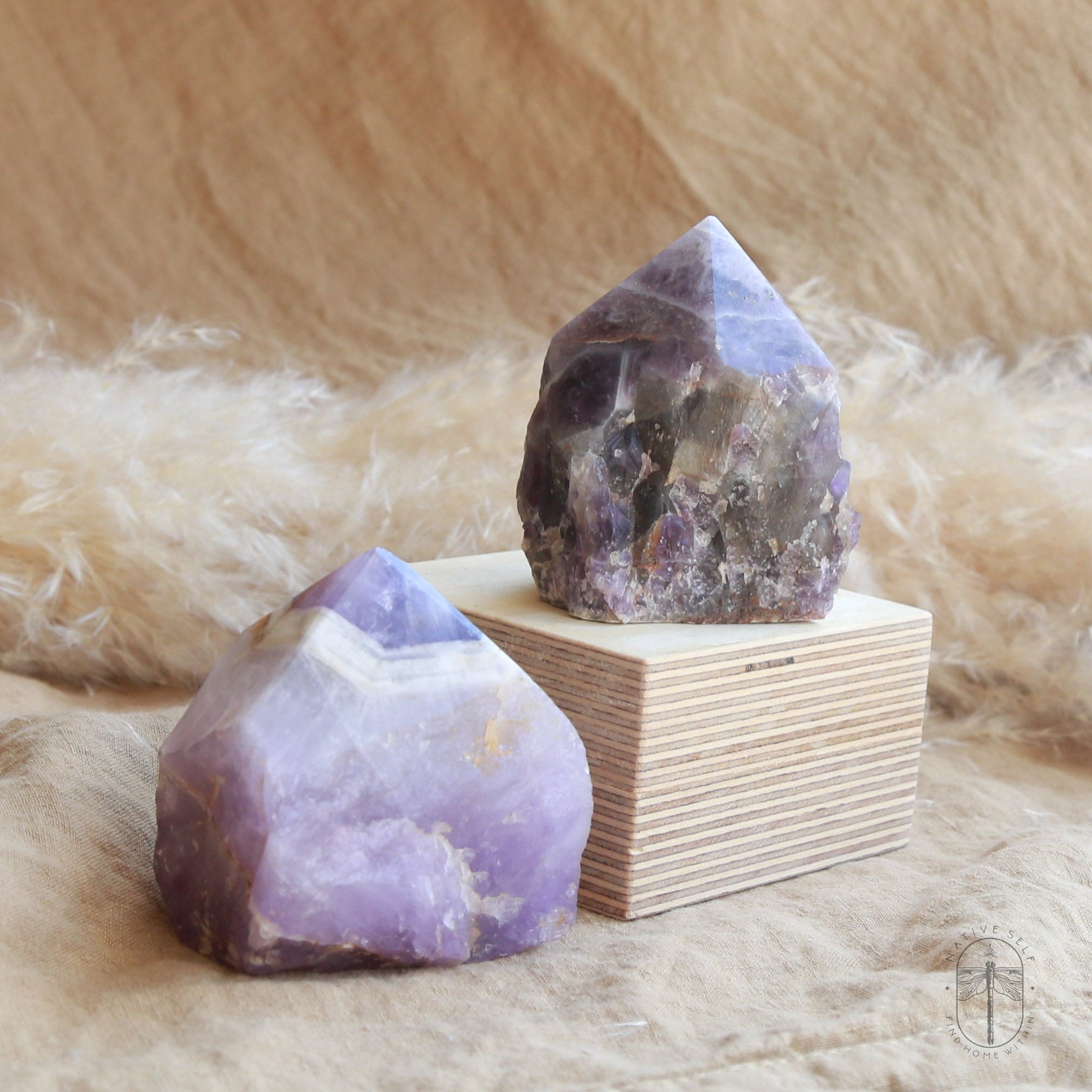 Chevron Amethyst Raw Points - Native Self