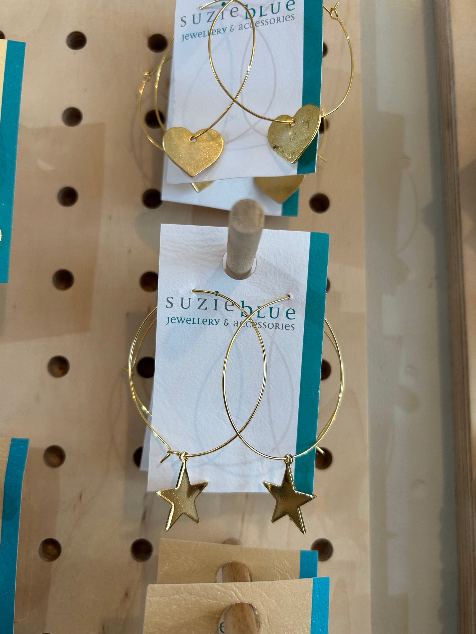 Gold hoops with stars