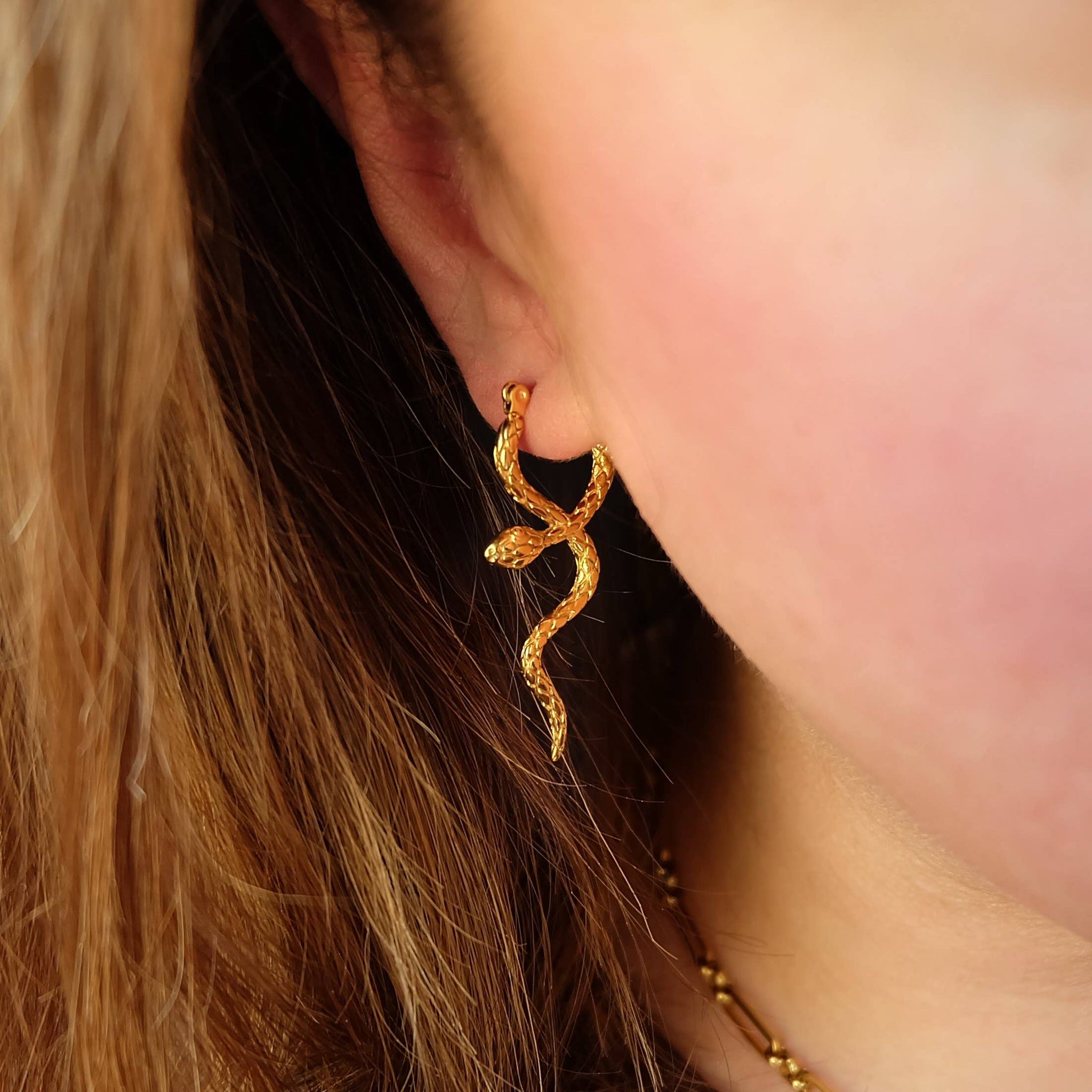 Snake Hoop Earrings