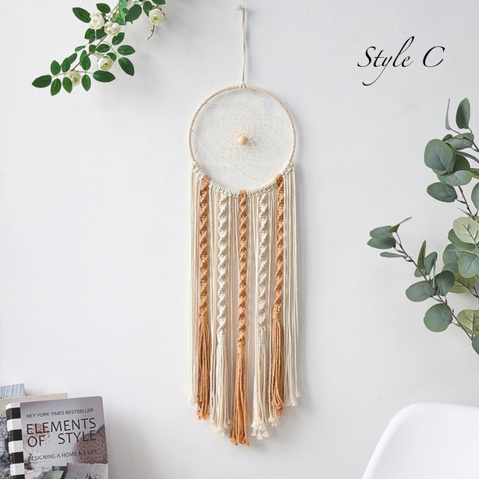 Bohemian Macrame Moon Sun Dreamcatcher