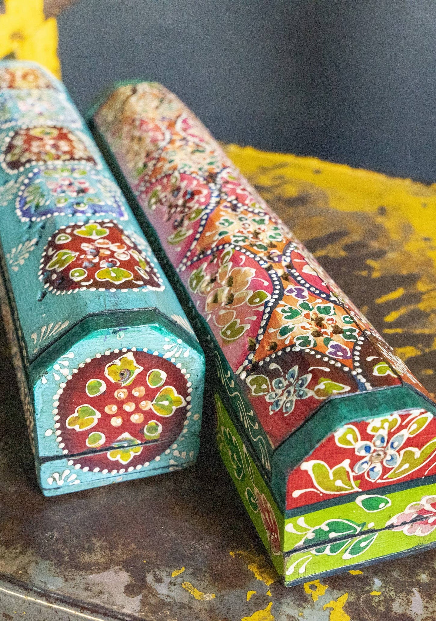 Hand Painted Wooden Incense Box