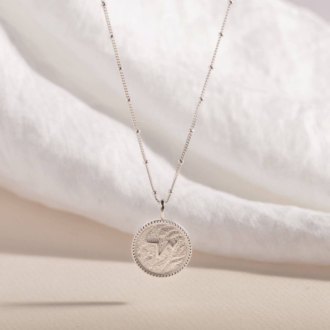 Thrive Shorthand Silver Coin Necklace - Native Self