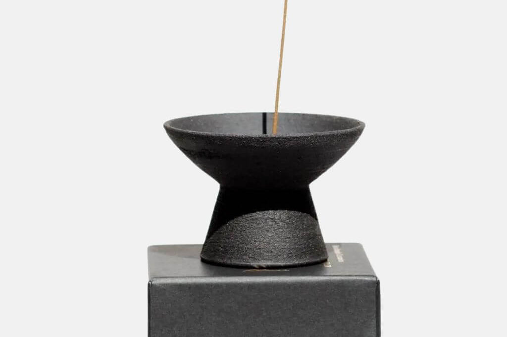 Incense & Smudging Dish: Black Shibui Raw Stoneware - Native Self